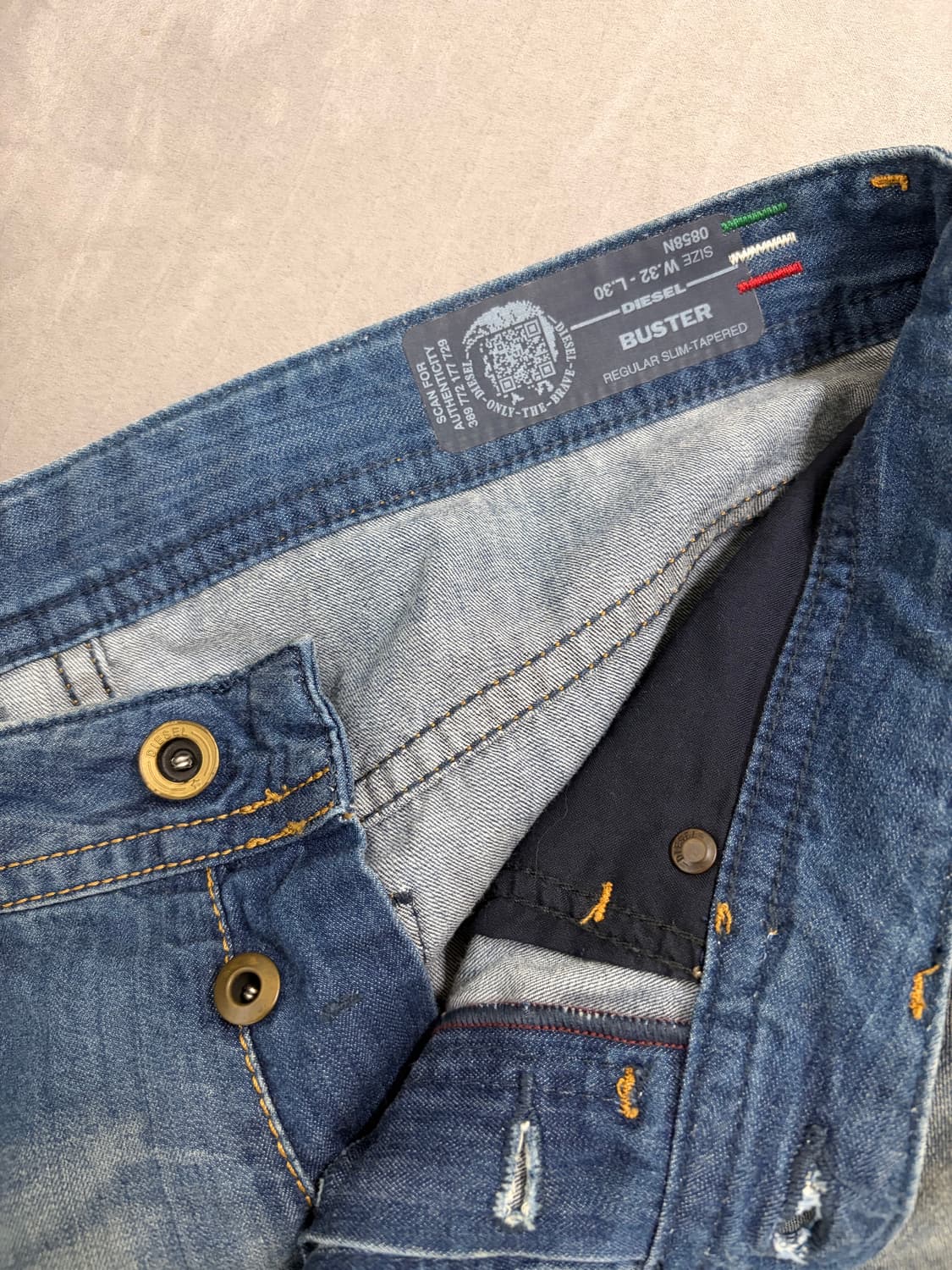 디젤 한정판 블루아이콘 버스터 32/30 MADE IN ITALY 상품이미지3