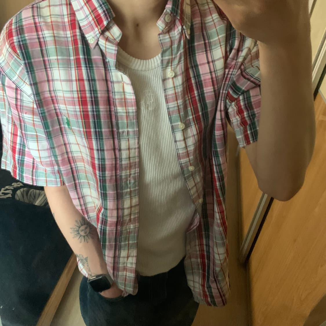 폴로 랄프로렌 커스텀핏 체크셔츠 M 상품이미지3
