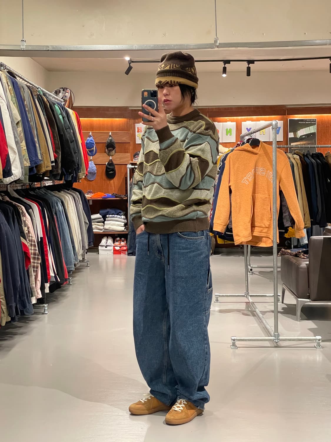 빈티지 케이블 니트 (민트초코)   상품이미지4