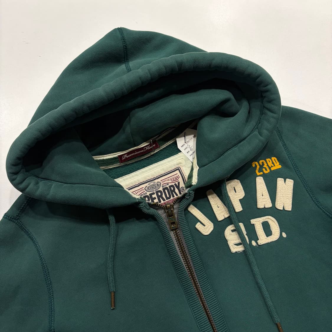 [S] 12s 슈퍼드라이 재팬 그린색 후드티 후드집업 C35 상품이미지3