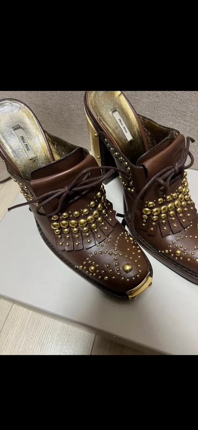 미우미우 힐 뮬 miu miu heel mules 상품이미지2