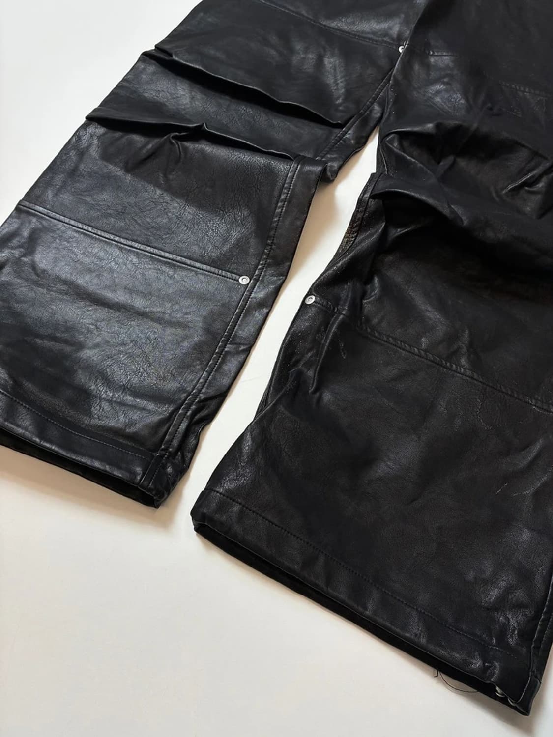 라퍼지스토어 버핑 레더 더블니 와이드 팬츠 PN8235 상품이미지7