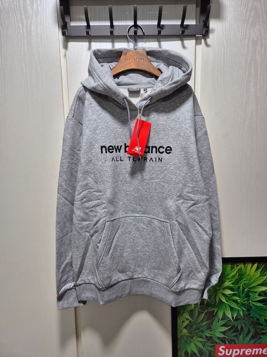 (세일)(새상품)뉴발란스 올 터레인 기모 후드티 그레이 상품이미지1
