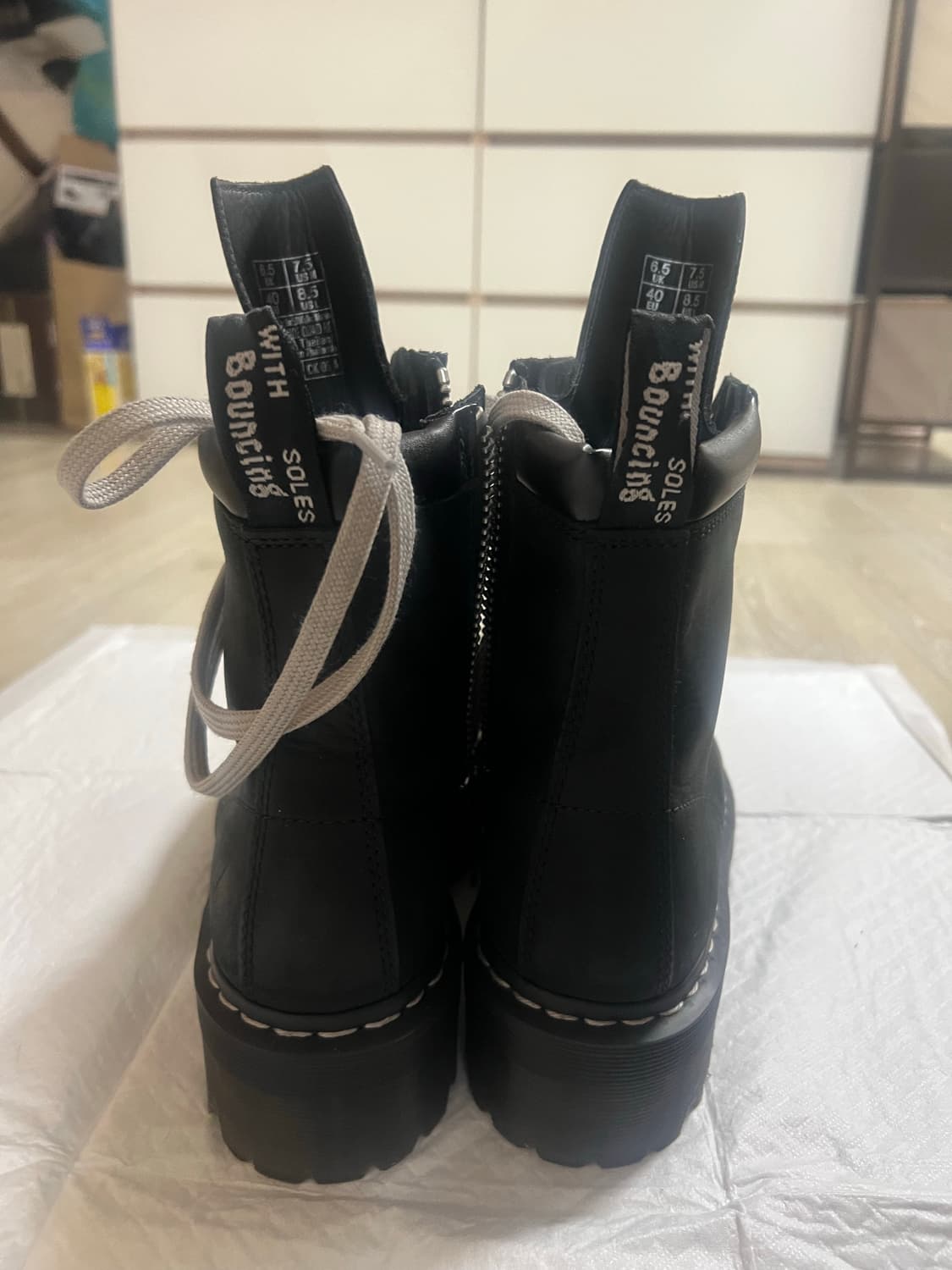 닥터마틴 x 릭 오웬스 쿼드 솔 스틸 토 부츠 블랙 상품이미지2