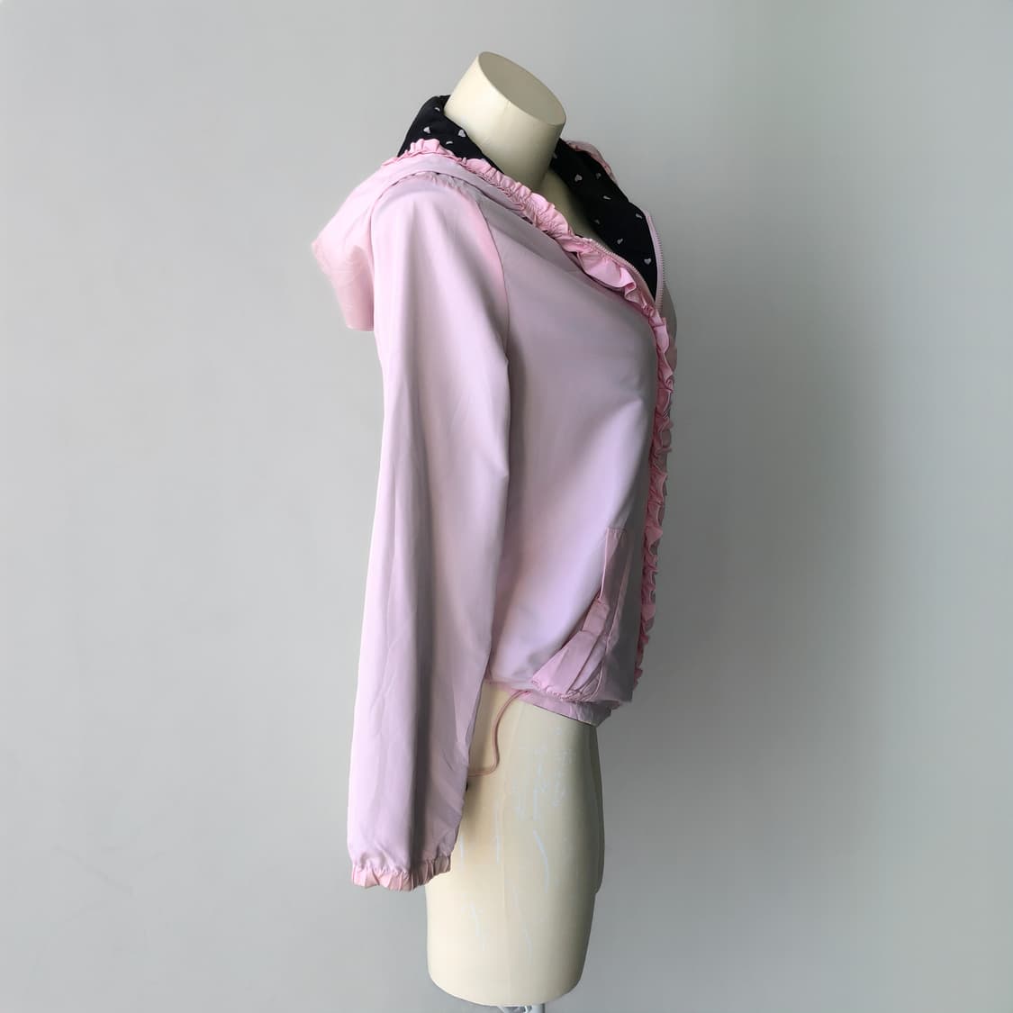 리버시블 하트 프릴 후드 집업 상품이미지3