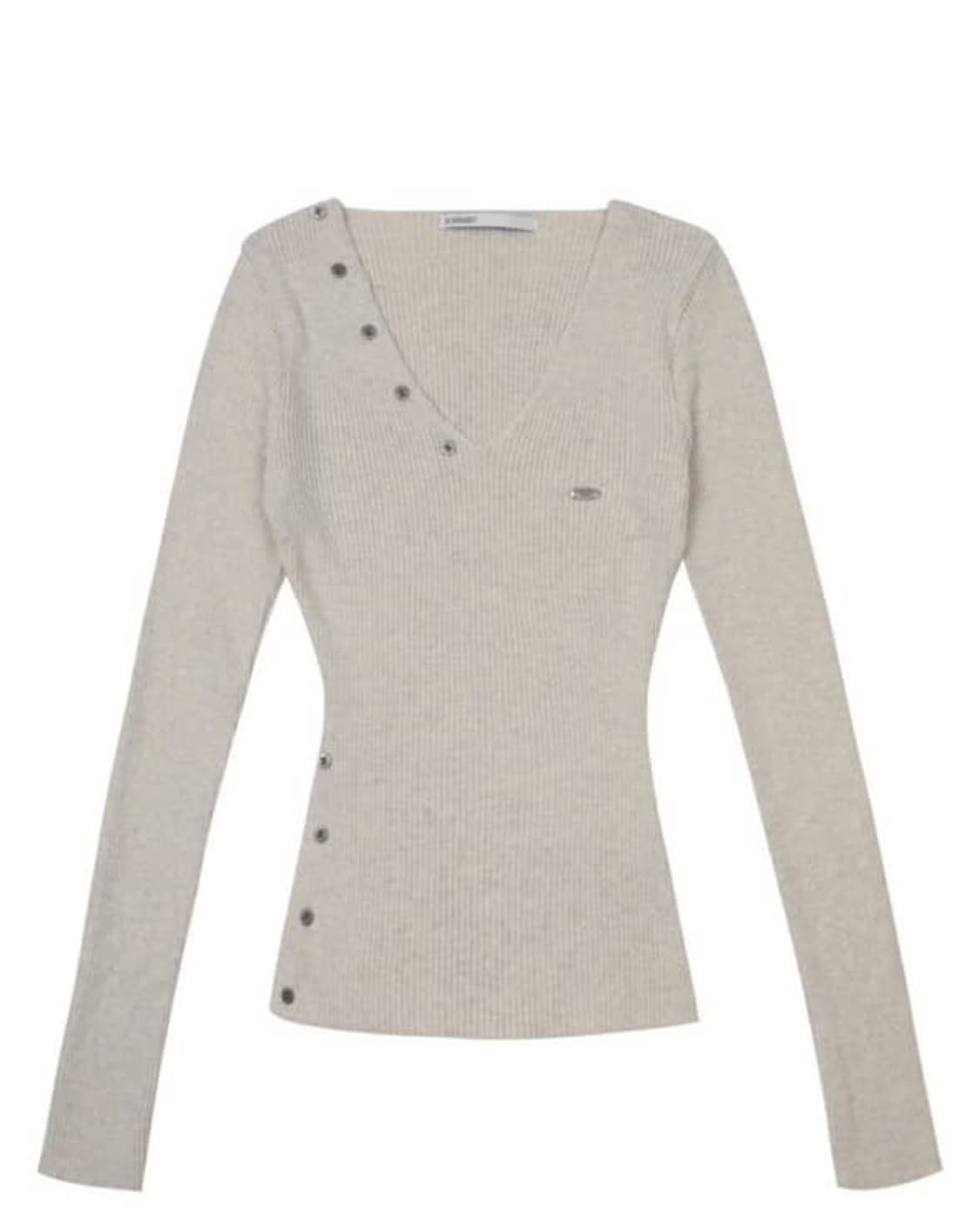 보헤미안서울 버튼 브이넥 슬릿 니트 상품이미지1