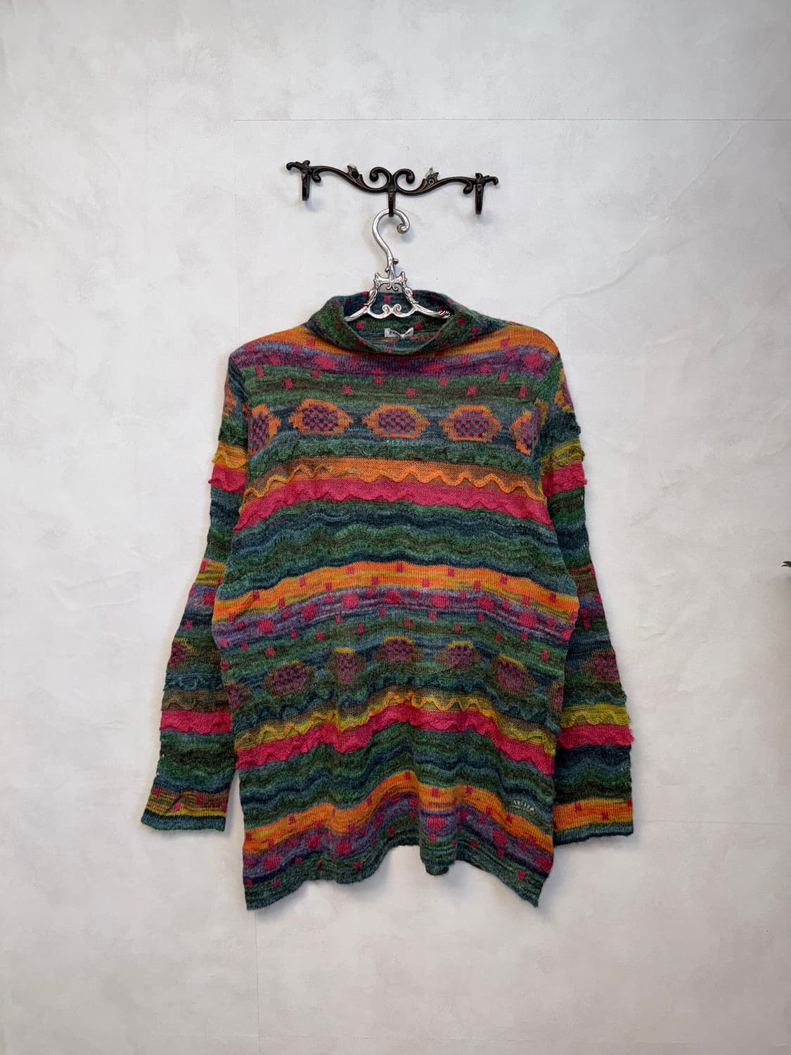 Bohemian hippie alpaca mohair knit ops 상품이미지4