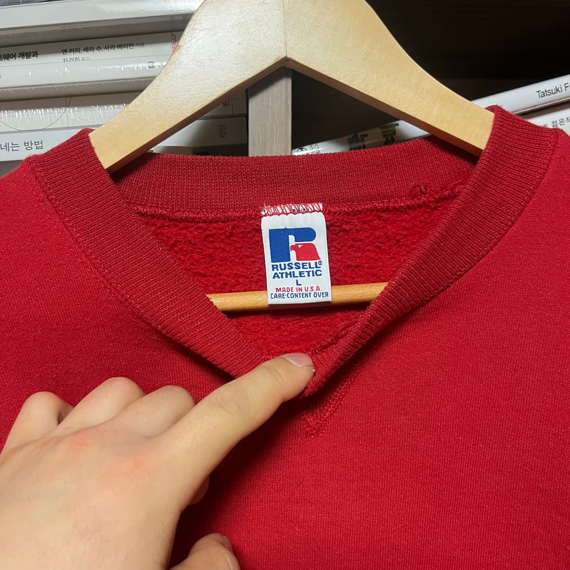 [L] 90s USA 빈티지 러셀 맨투맨 레드 상품이미지2