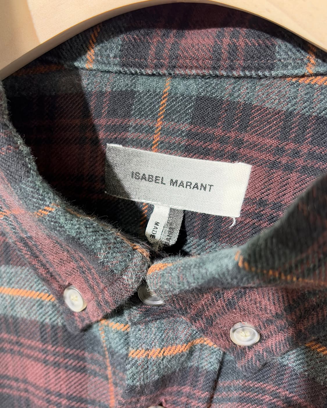 ISABEL MARANT 이자벨마랑 버건디 플란넬 체크 셔츠 상품이미지4