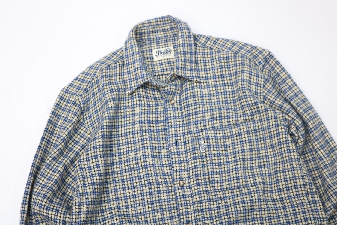 PEPSI COLA 펩시콜라 빈티지 블루 하운즈투스 체크 셔츠 (M) 상품이미지3
