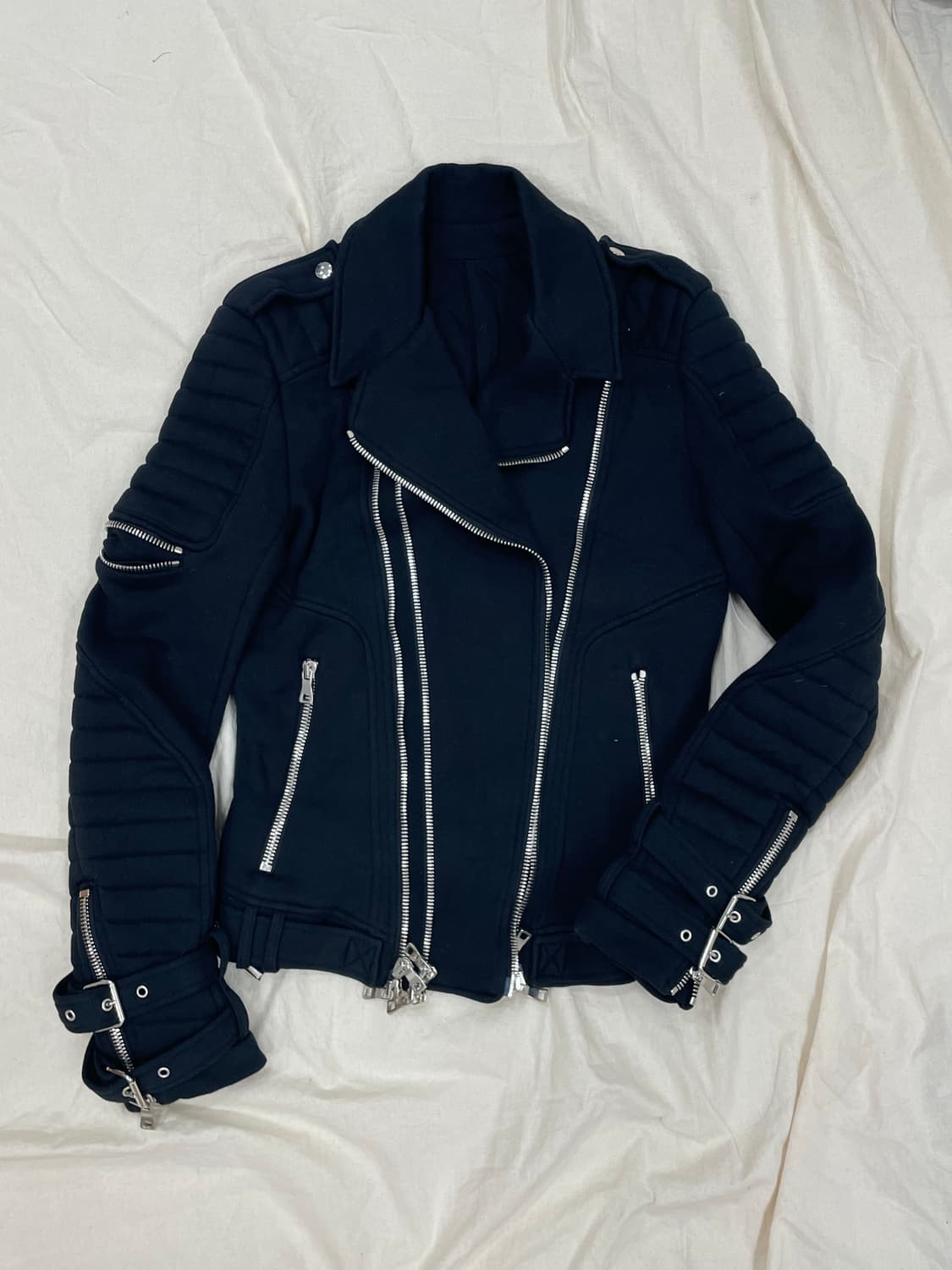 발망 14SS 아카이브 올리비에 루스테인 멀티 지퍼 코튼 라이더 자켓 상품이미지1