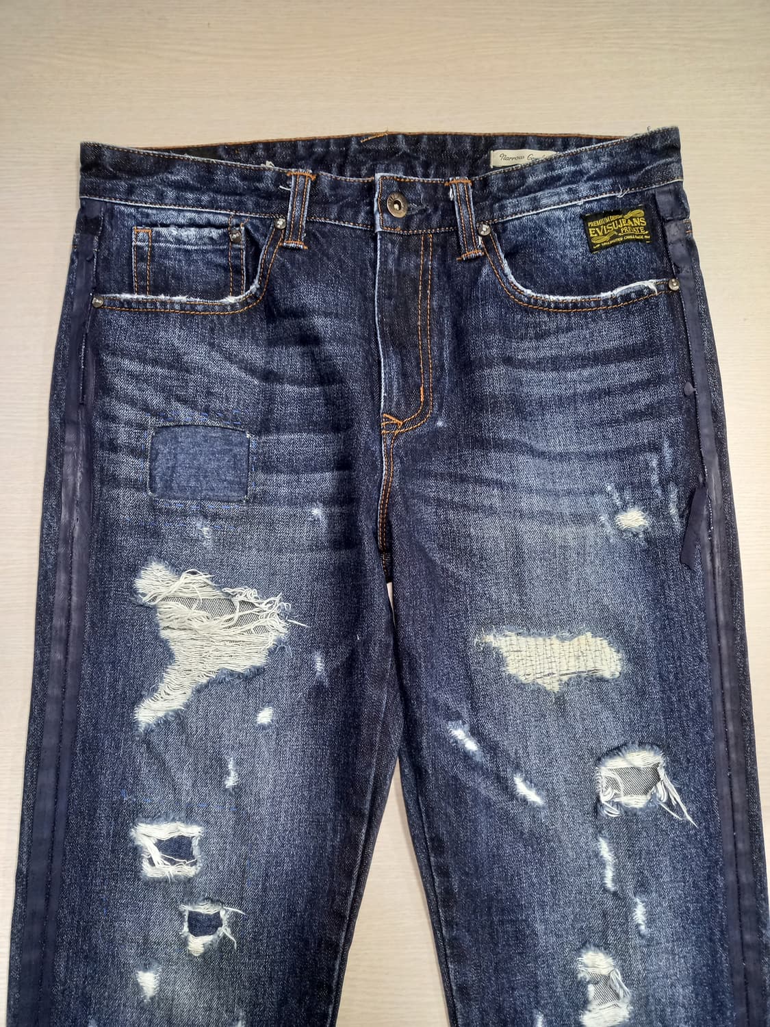 32 EVISU NO.5 Jap 데미지워싱 슬림일자 리페어진 32-352 상품이미지3