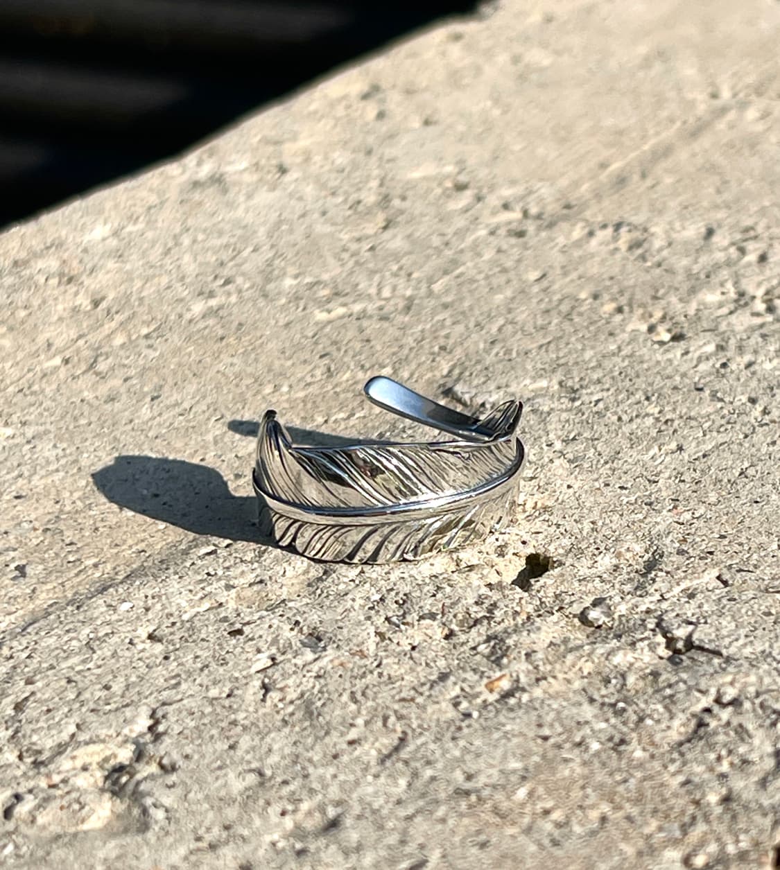 (925)페더 오픈 실버 남자반지 상품이미지1