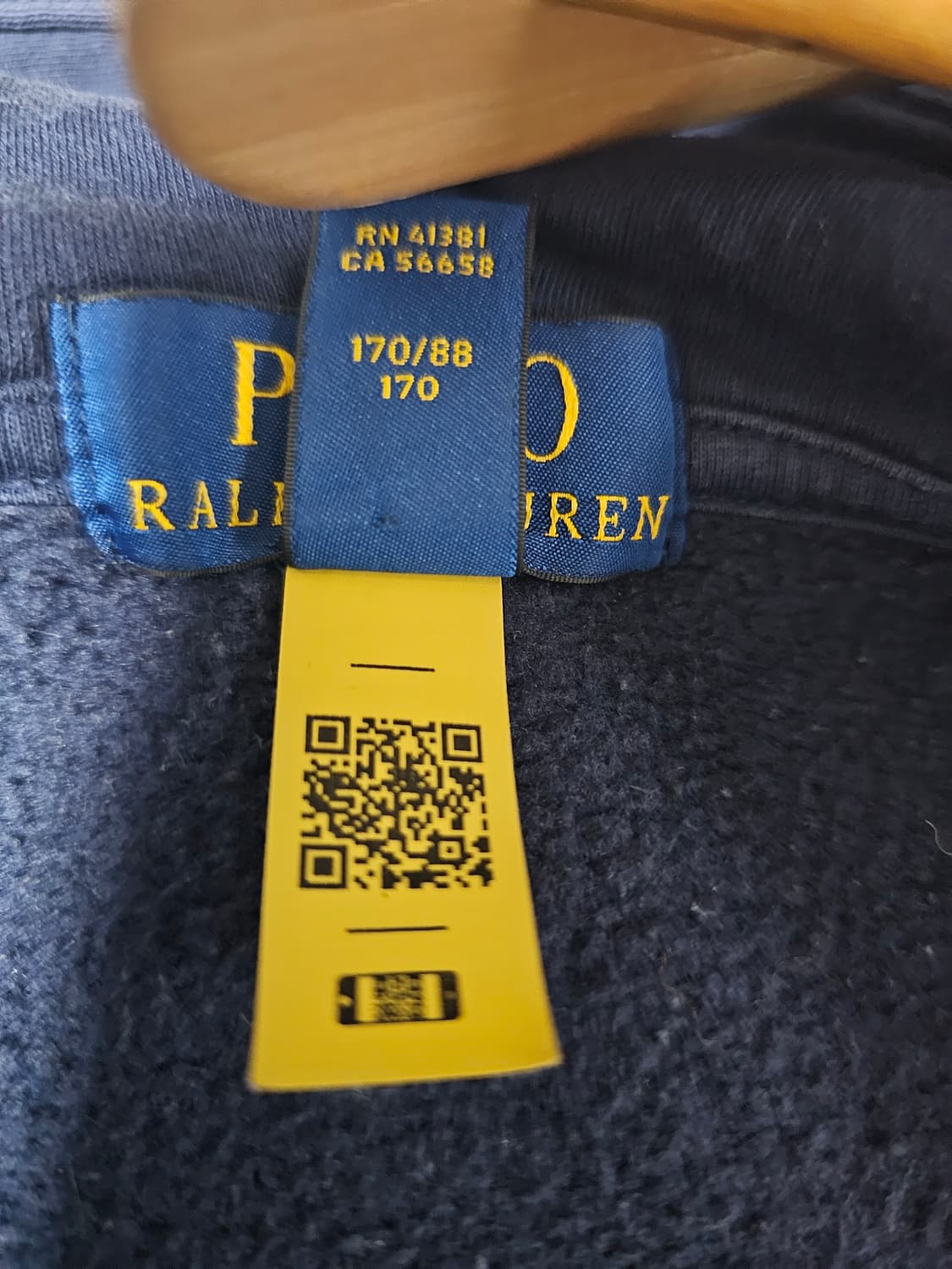 폴로 랄프로렌 (QR코드정품)네이비 후드 집업 보이즈XL 상품이미지5
