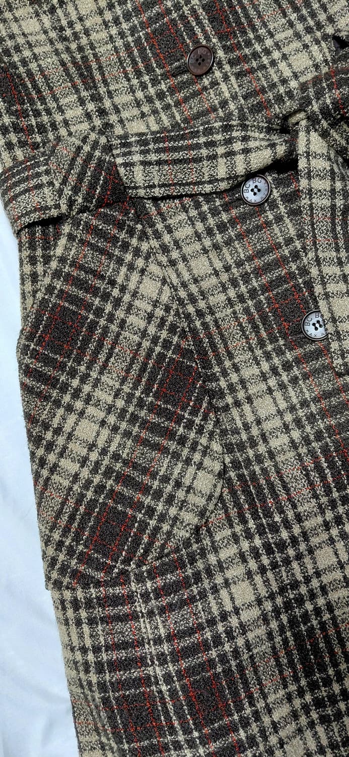 BCBG MAXAZRIA 빈티지 체크 울 코트 (Made in USA) 상품이미지4