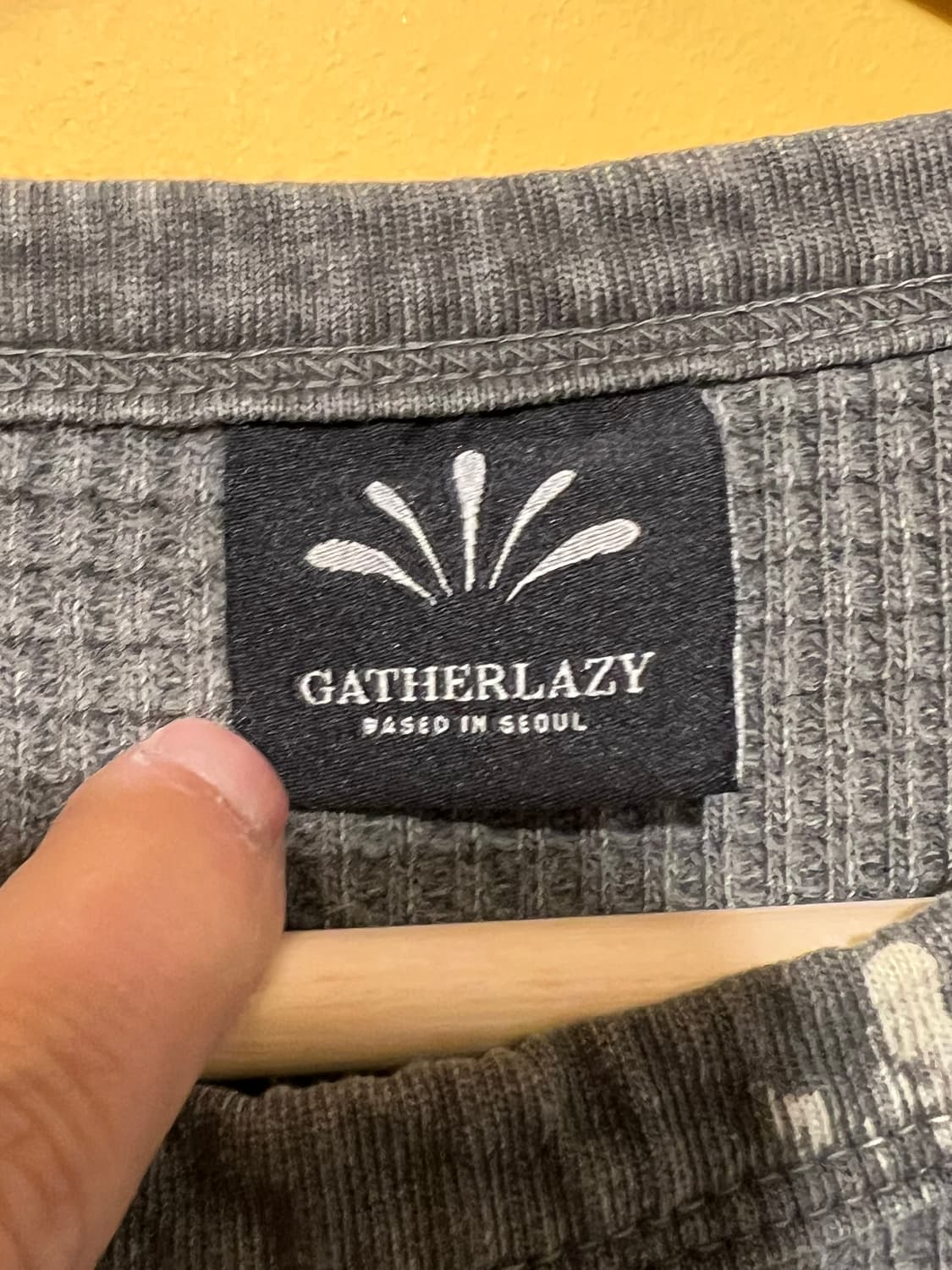 [1] 게더레이지 와이드 컷 와플 슬리브 워시드 카키 상품이미지7