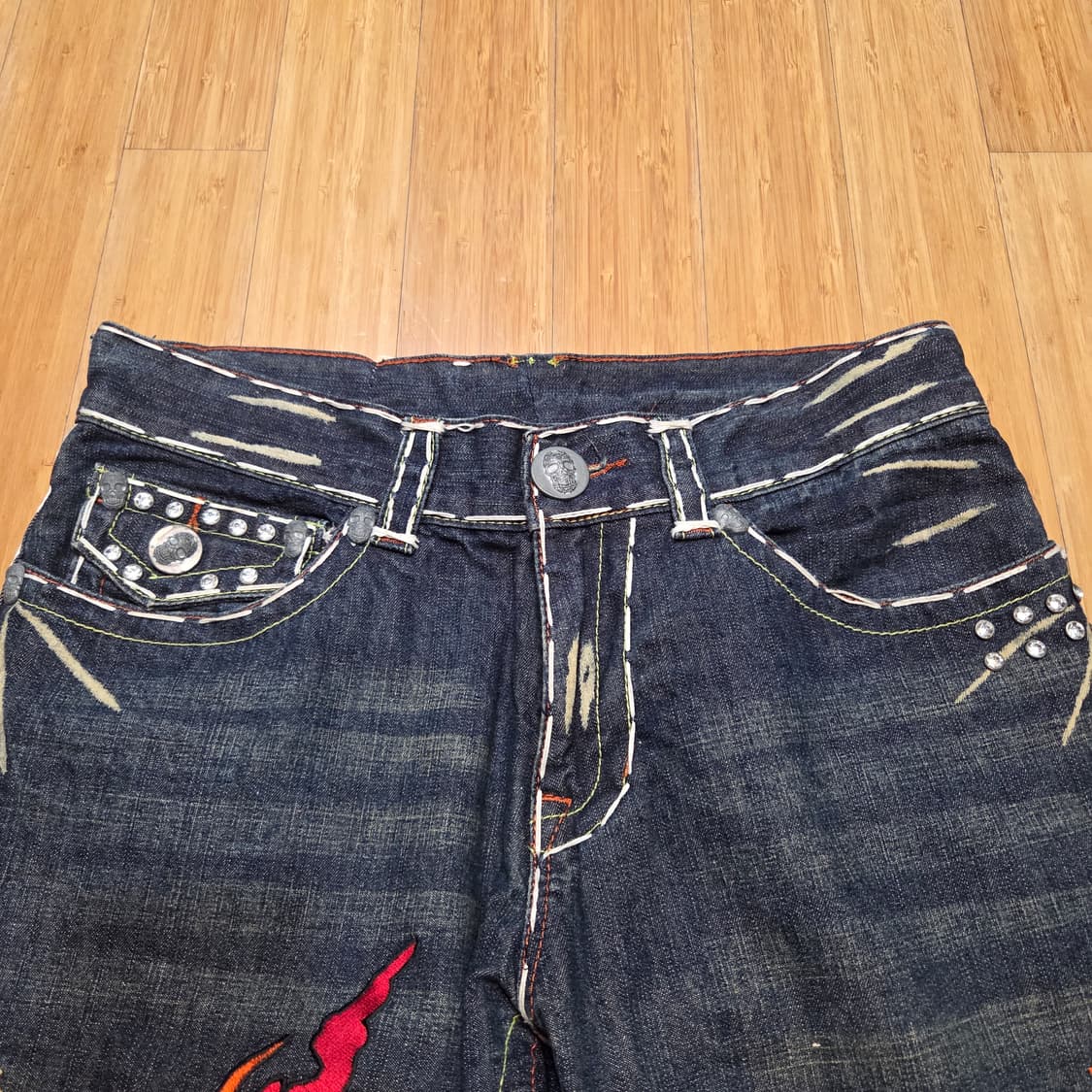 Y2K 라구나비치 스티치 커스텀 데님팬츠 (32in)

 상품이미지5