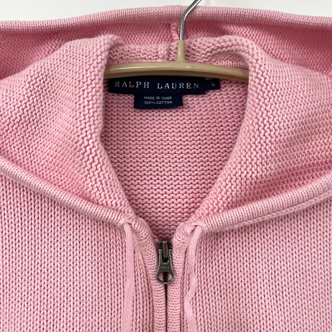폴로 랄프로렌 하늘색 포니 딸기우유 니트 후드 집업 상품이미지6