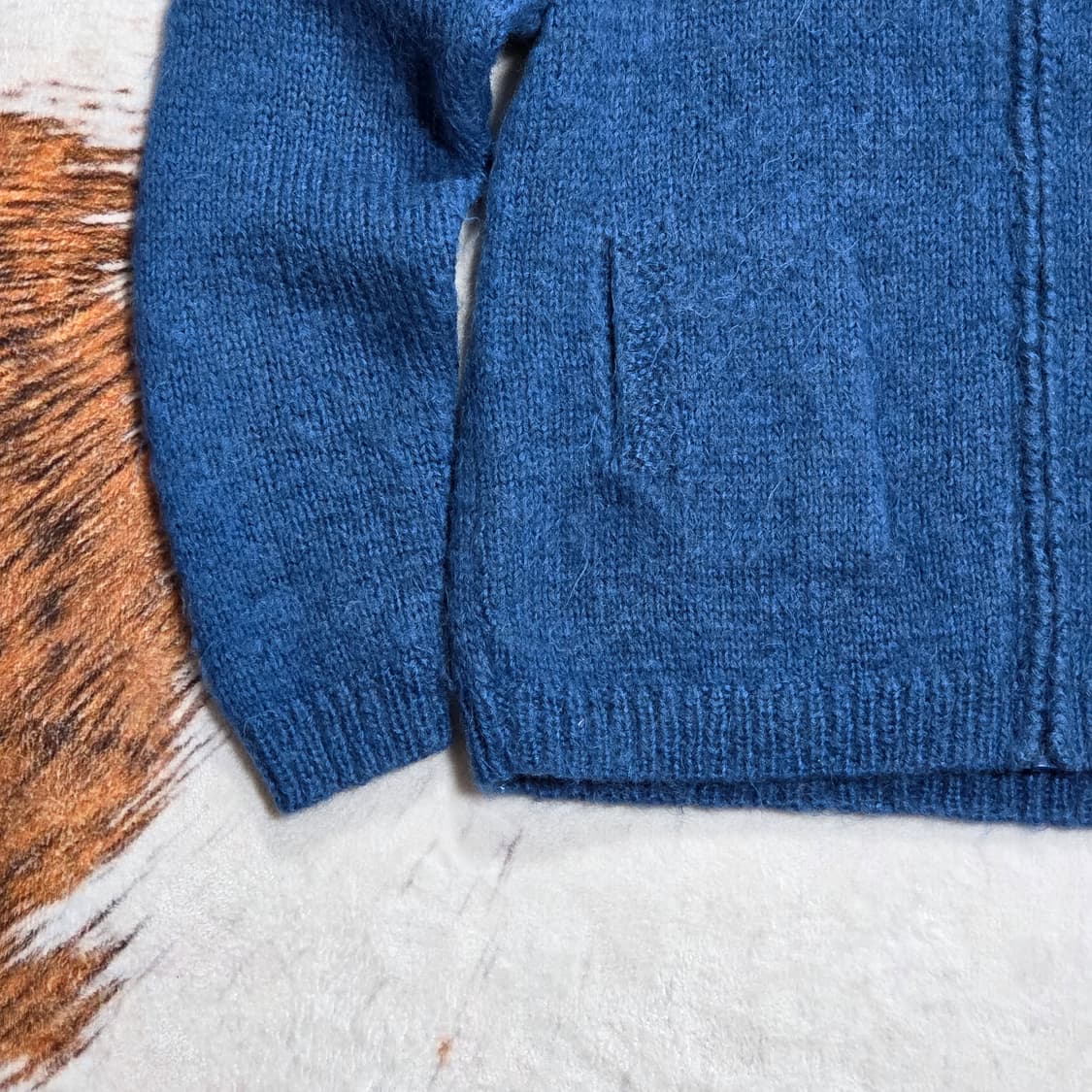 빈티지 블루 니트 집업 상품이미지3