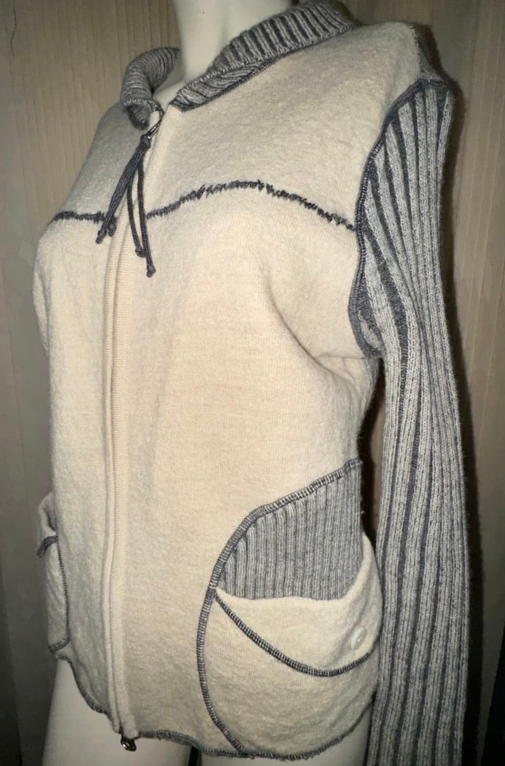 빈티지 니트 포켓 집업 상품이미지1