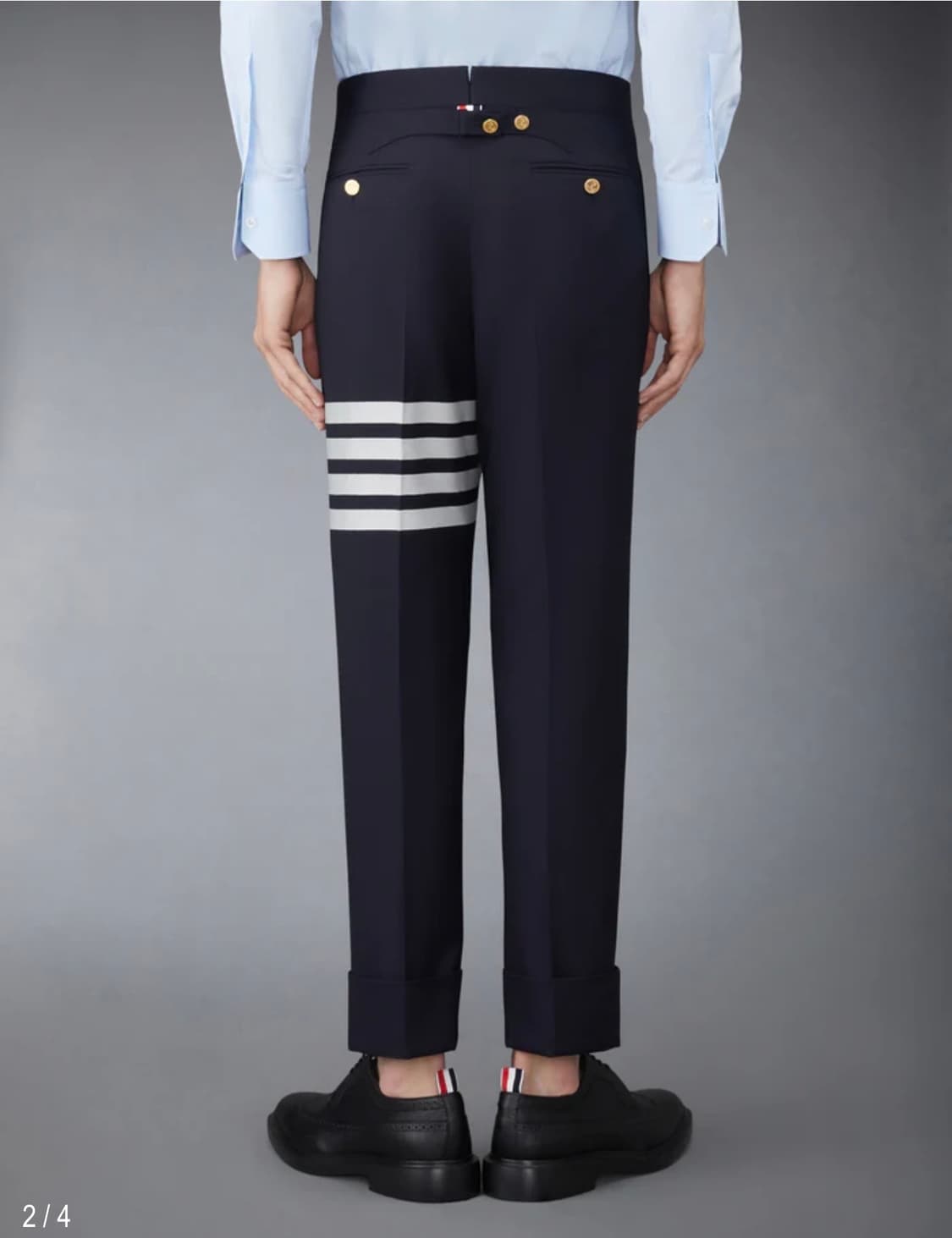 톰브라운 플레인 위브 4선 테일러드 트라우저 팬츠 네이비 새상품 상품이미지2