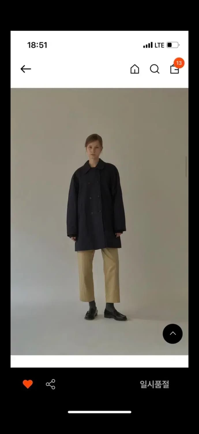 리볼드 하프코트 네이비(double half BBY(navy) 상품이미지2