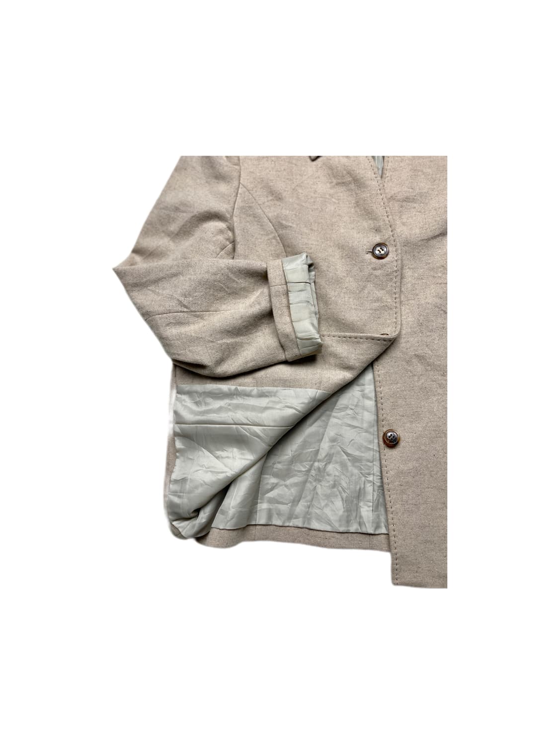 크림색 양모 자켓 상품이미지3