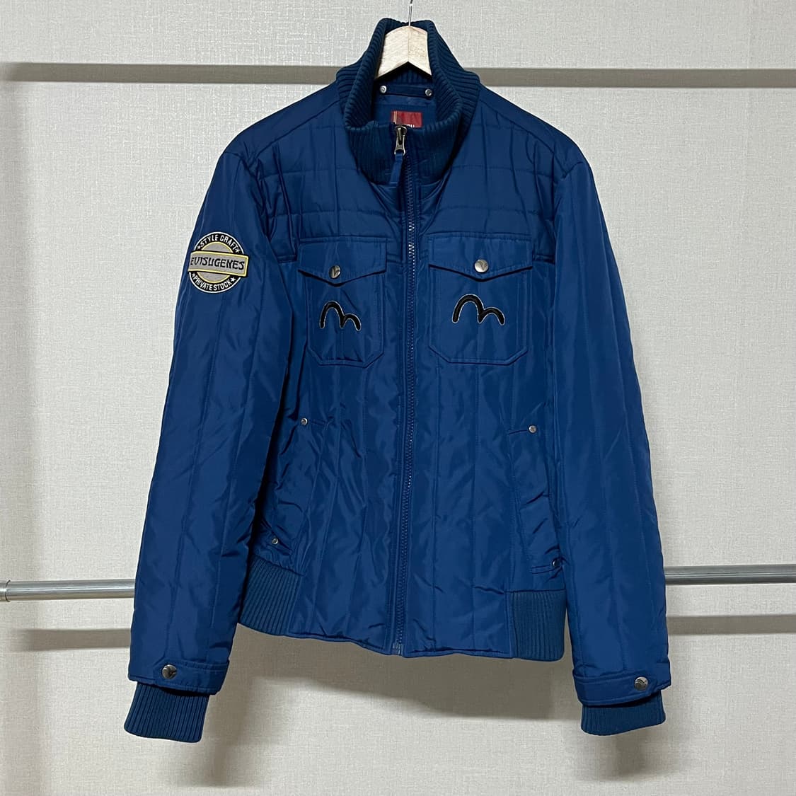 Evisu 블루 퀼팅 자켓 M 상품이미지1
