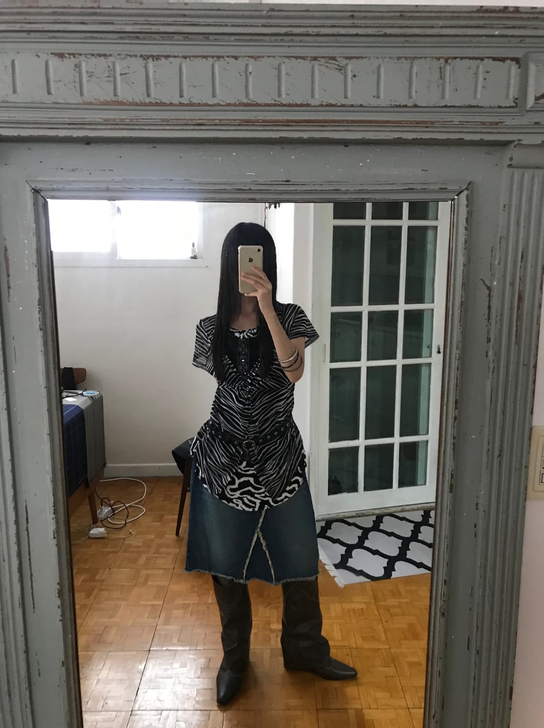 vintage denim skirt (26inch) 상품이미지4
