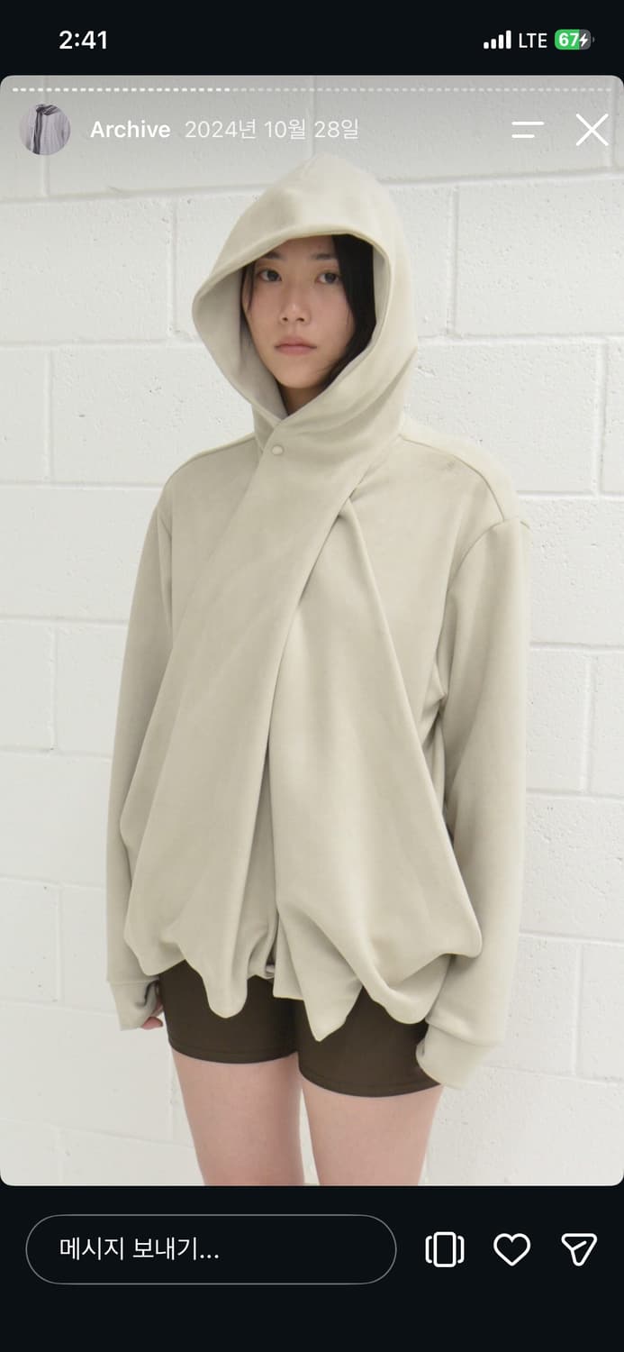 [tiles] muffler hoodie (beige grey) 상품이미지3