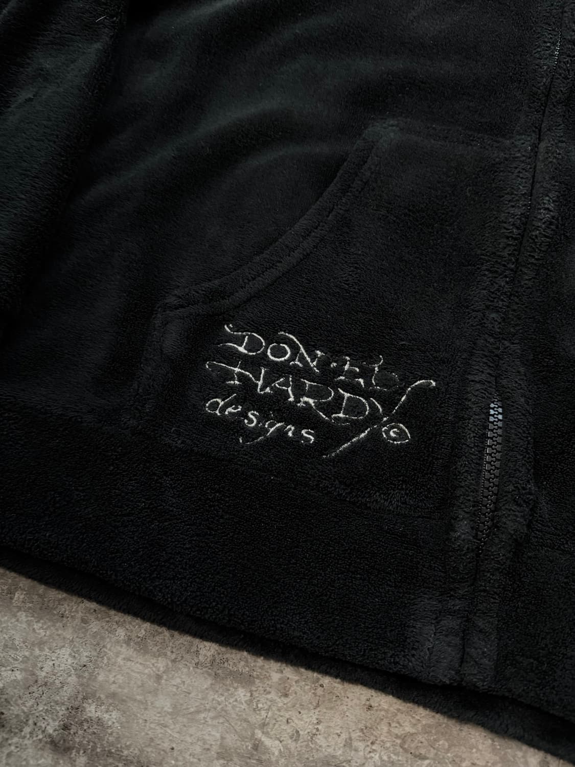 에드하디 스컬/로고 자수 플리스 후디드 집업 상품이미지8