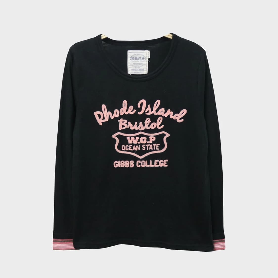 UNDERWRAPS 딸기우유 레터링 자수 긴팔 슬리브리스 64383 상품이미지1