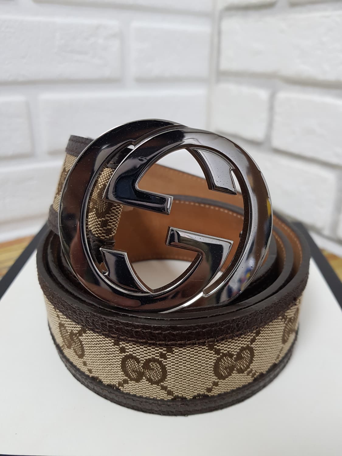 [34~38/정품] 구찌 GG 로고 벨트 브라운 상품이미지2