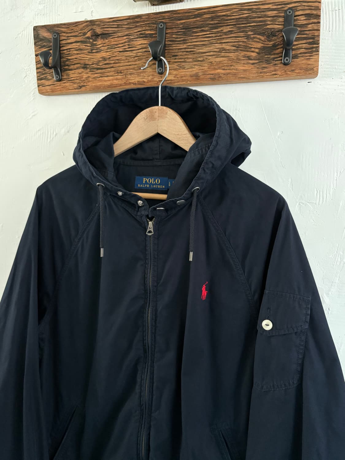 Polo 폴로랄프로렌 신형라벨 코튼 쉘 네이비 후드 자켓  ​ 상품이미지2
