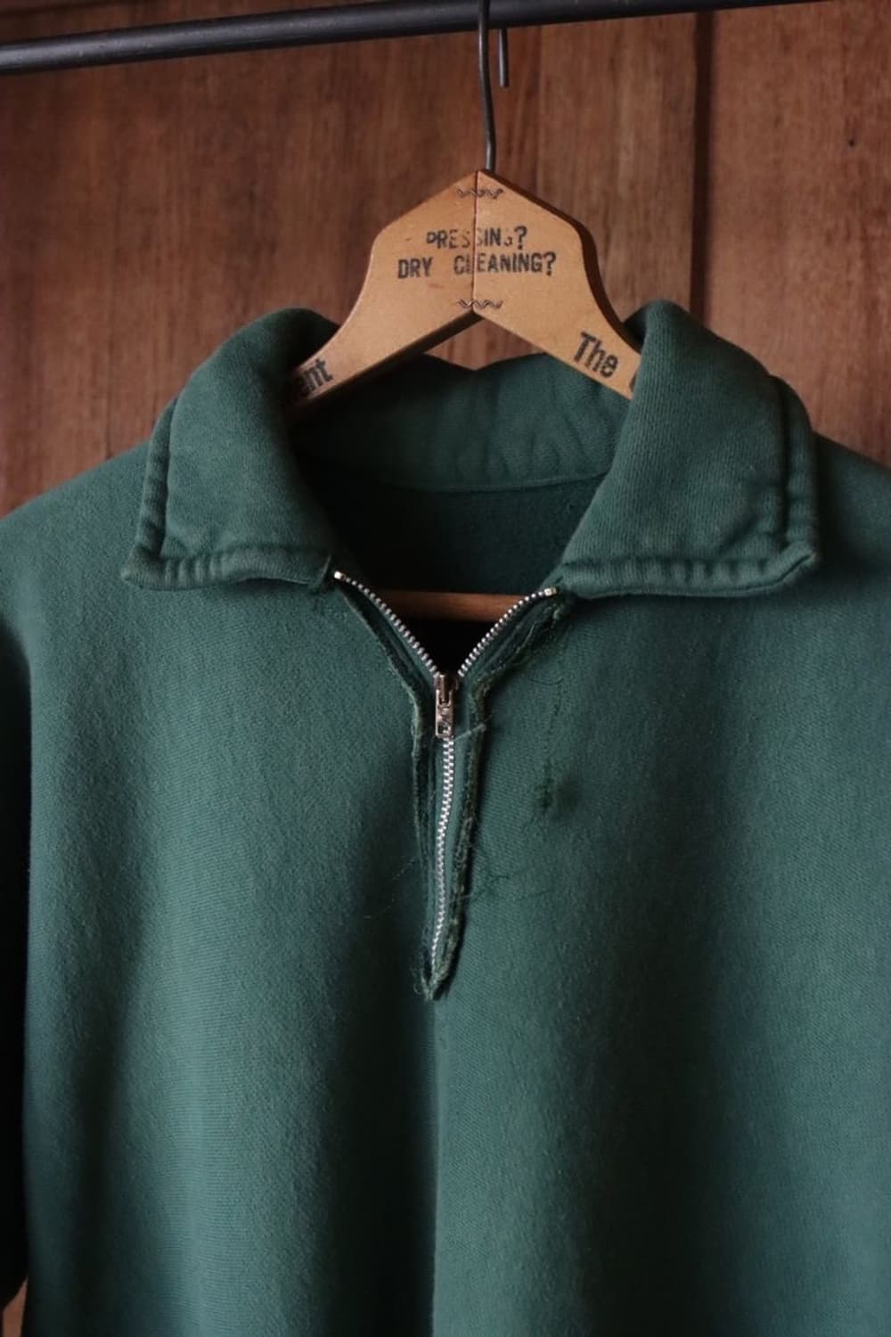 [2]아프레쎄 빈티지 그린 하프 집 스웻 셔츠 상품이미지3