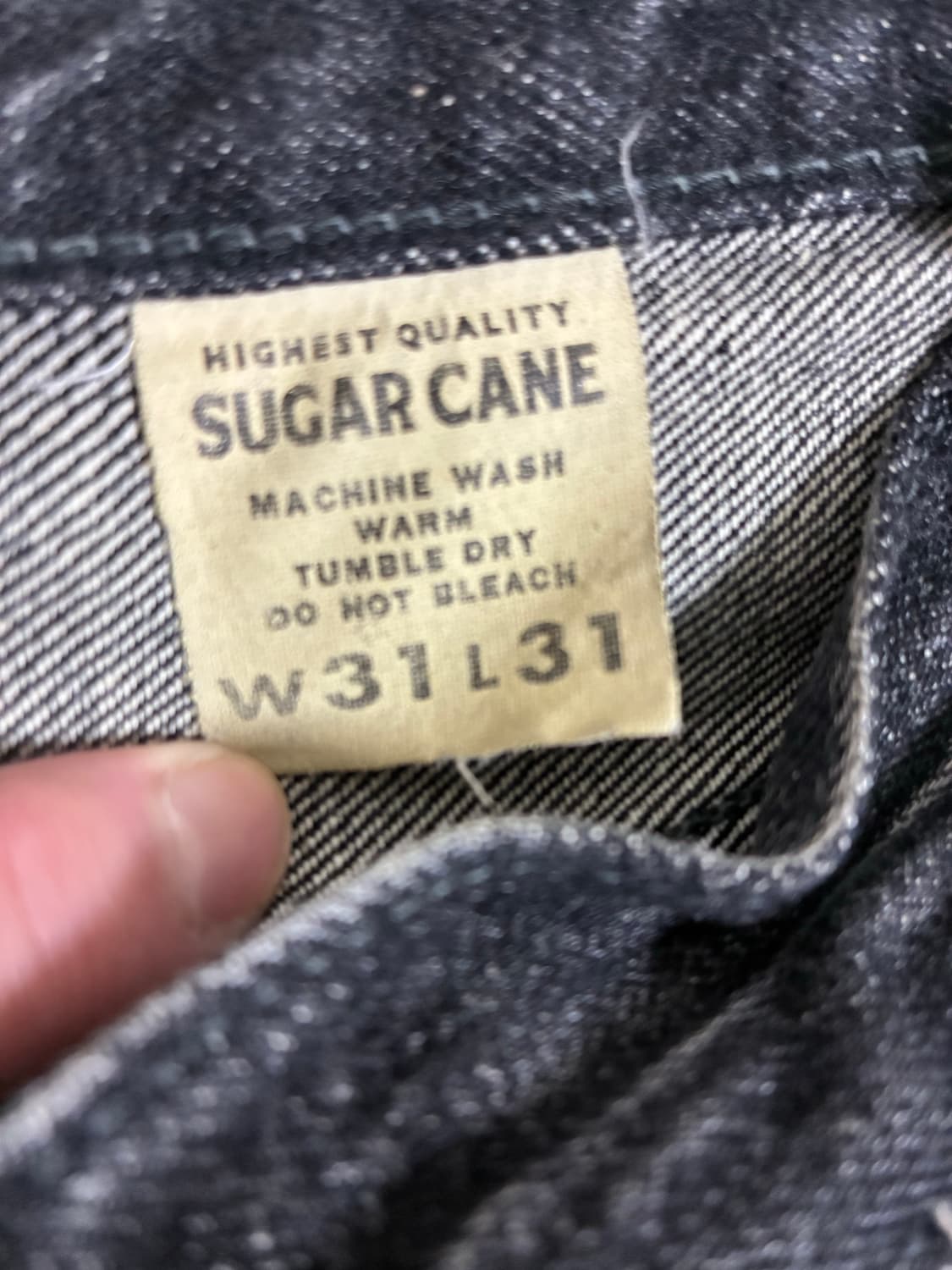 슈가케인 1947 black hard wash 31/31 사이즈 팝니다. 상품이미지2