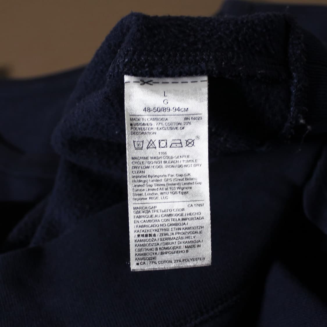 GAP 갭 네이비 기모 맨투맨 상품이미지5