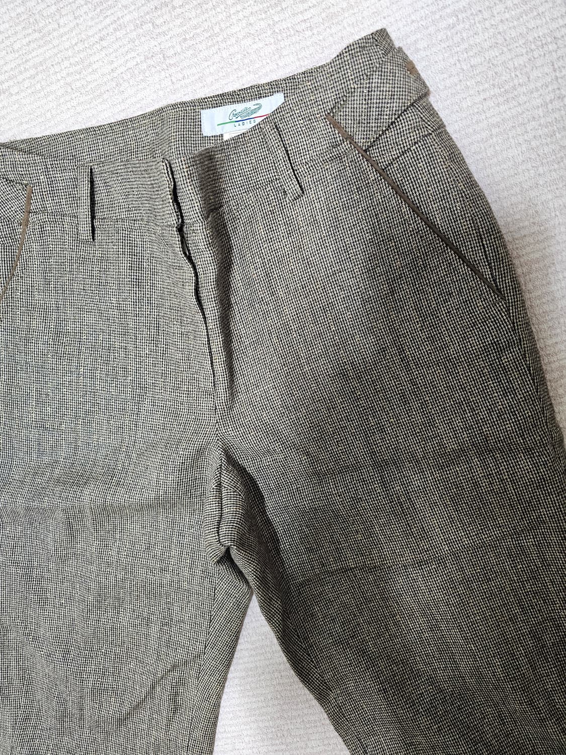 크로커다일 반짝이 그레이체크 7부모바지  27 새거수준  상품이미지2