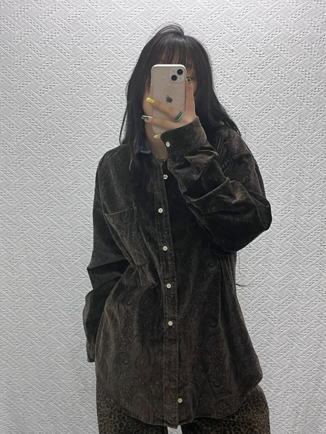 타미힐피거 90s 페이즐리 벨벳 오버핏 긴팔 셔츠 105 C05923 상품이미지2