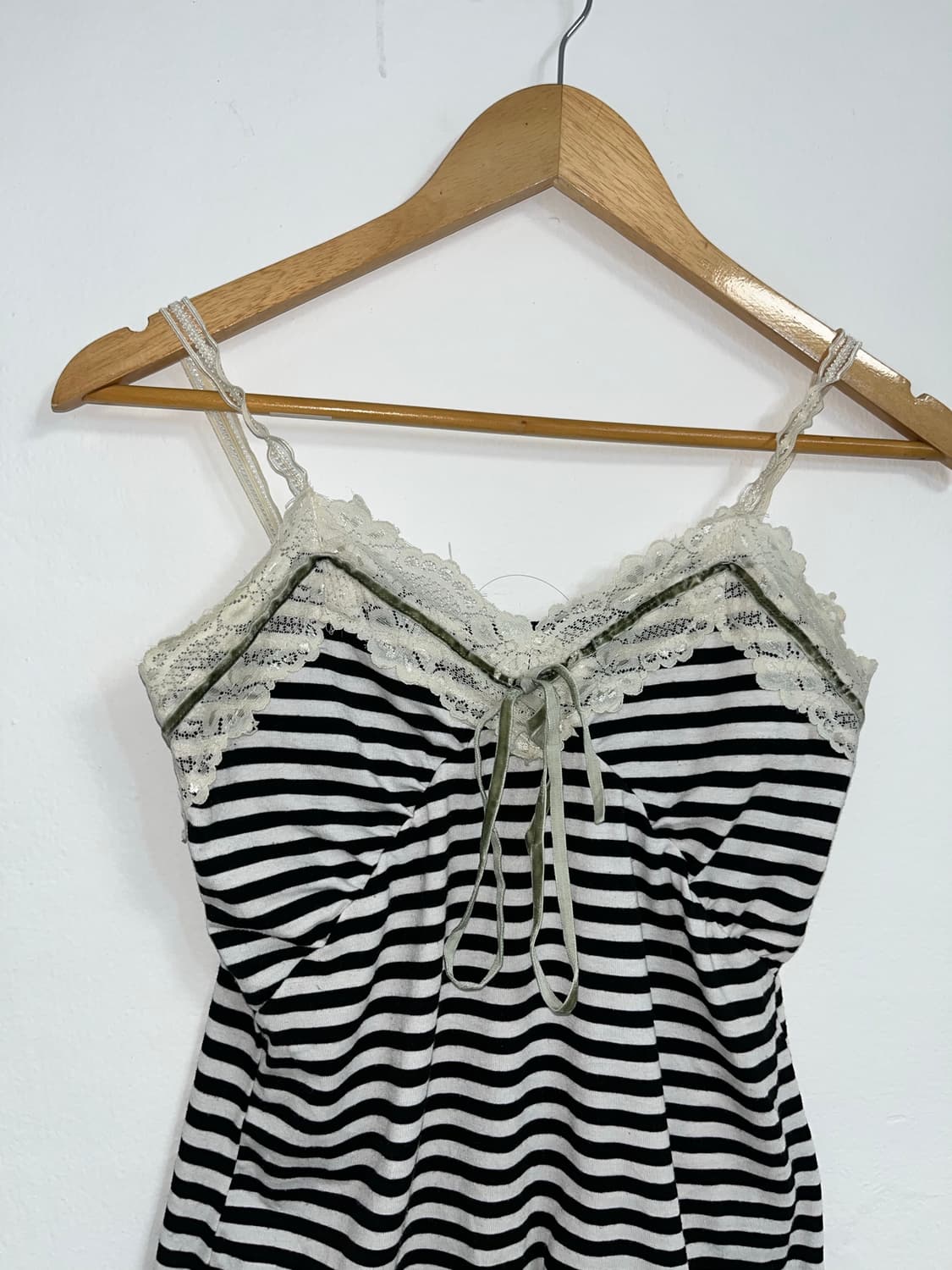 스트라이프 레이스 슬리브리스 상품이미지2