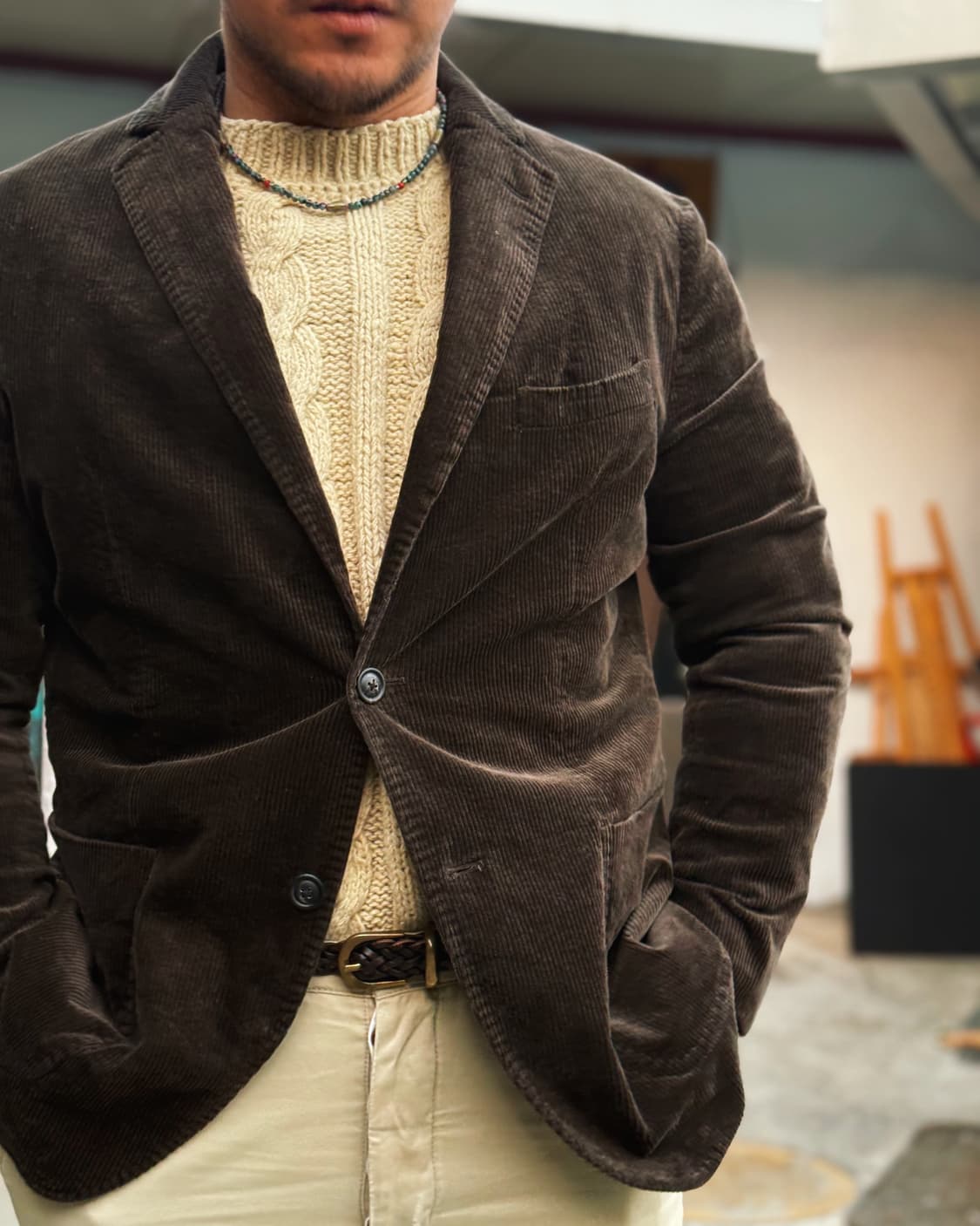 마시모두띠 코듀로이 블레이저 자켓 42 상품이미지8