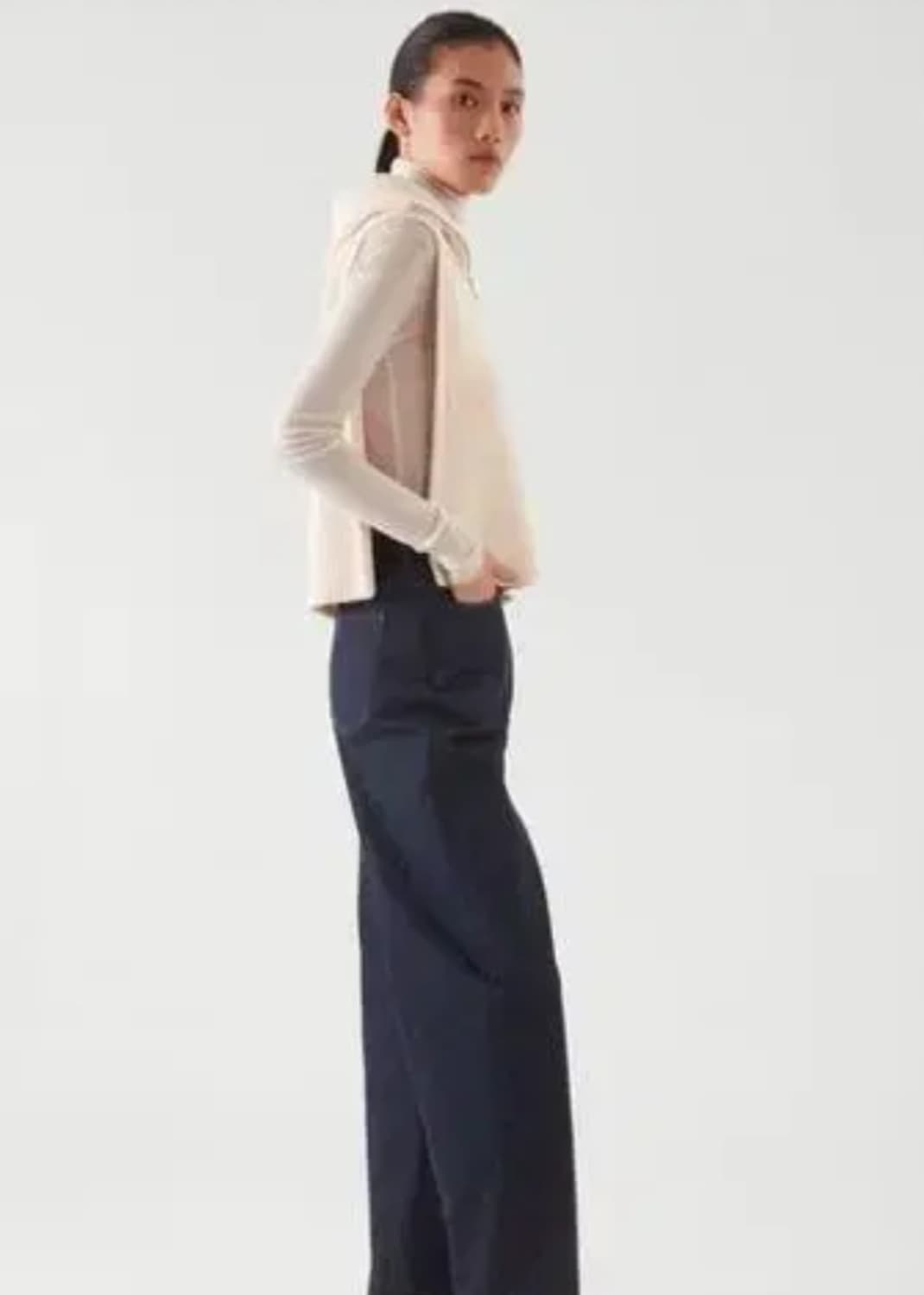 새상품) COS 빕 코스 하프집업 베스트 아이보리 상품이미지3