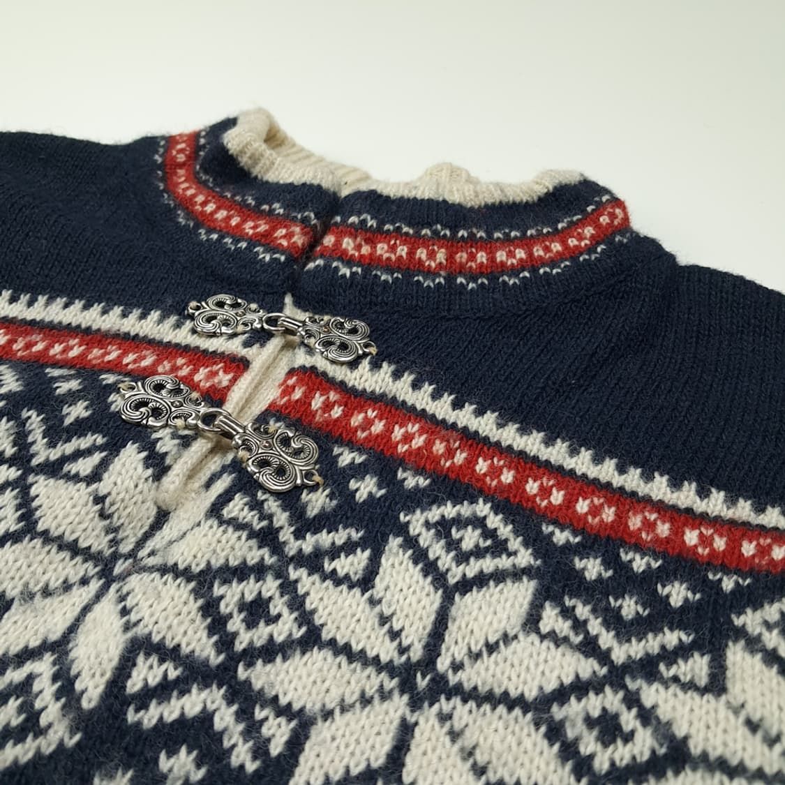 CL041 노스필드 셰틀랜드울 메탈클립 네이비 노르딕 니트 스웨터 상품이미지3