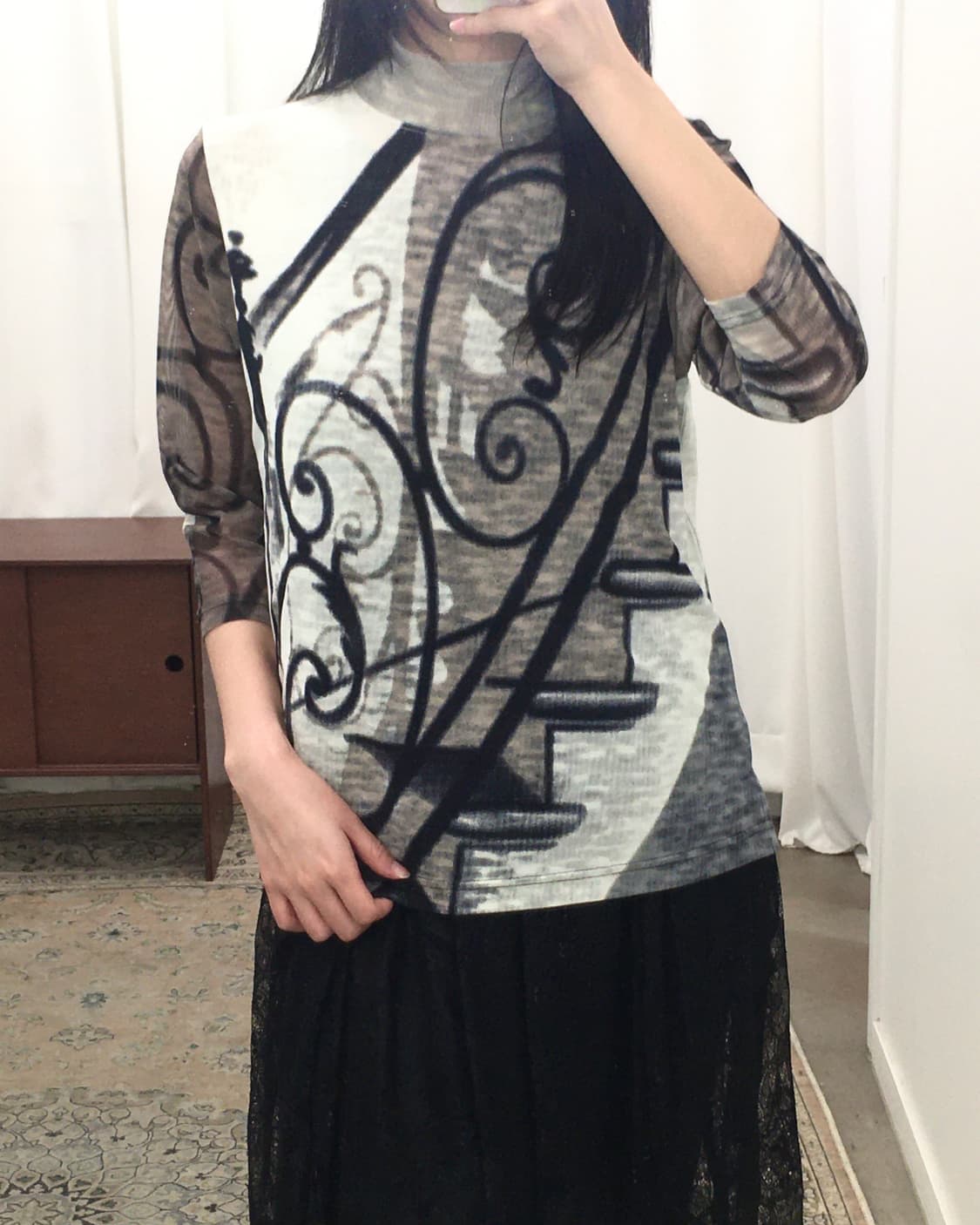 패턴 7부 슬리브 상품이미지3