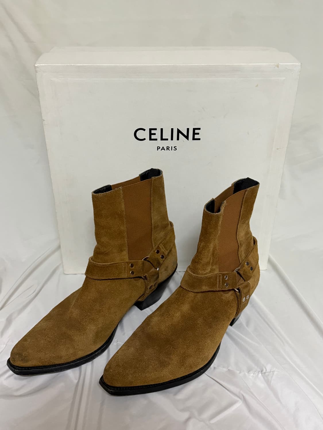 셀린느 스웨이드 모터사이클 앵클 부츠 상품이미지1