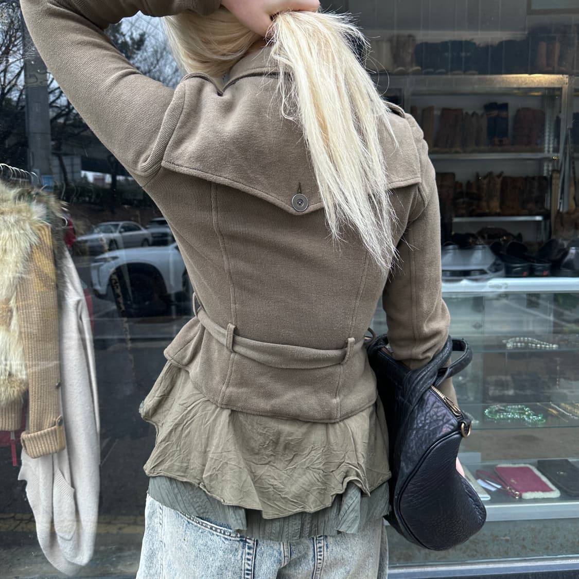 00s 프리피플 버튼다운 벨트 밀리터리 자켓 상품이미지10