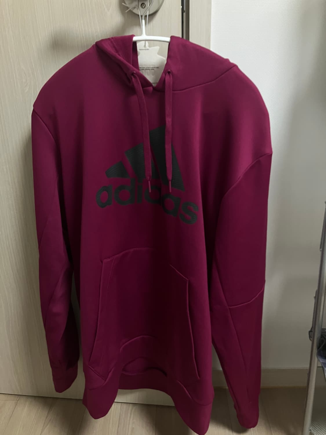 (L) 아디다스 체리 컬러 후드 상품이미지1