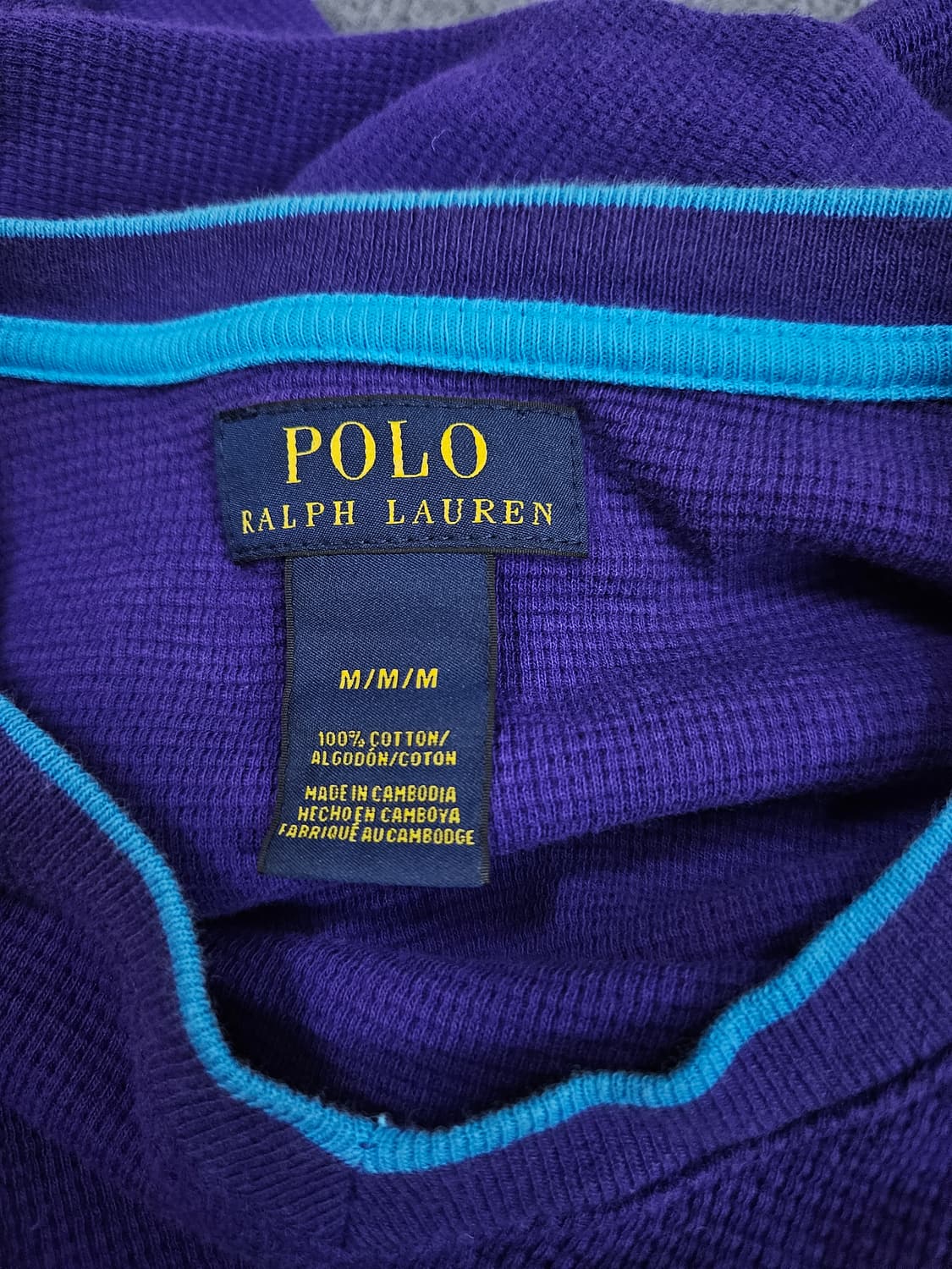 폴로 랄프로렌 퍼플 와플 니트 브이넥 급처 상품이미지4