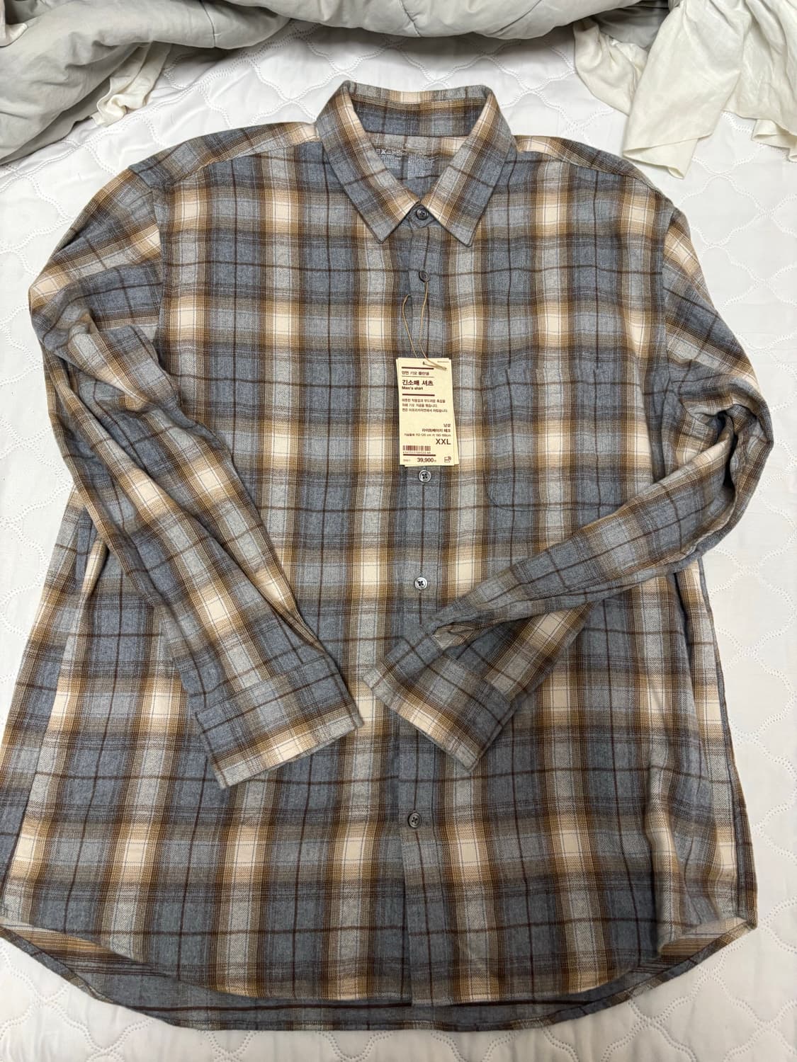 무인양품 플란넬 셔츠 라이크베이지 XXL 상품이미지2