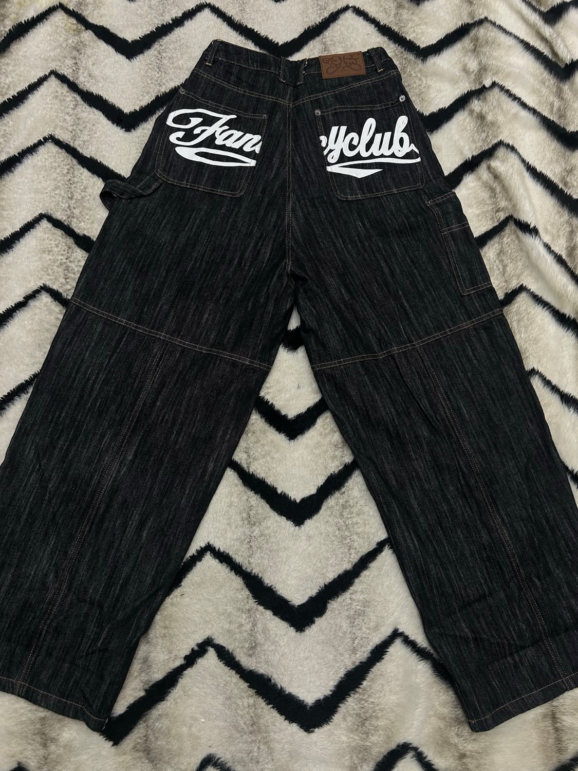 [1]팬시클럽 카펜더 레터링 와이드 데님 팬츠 상품이미지4